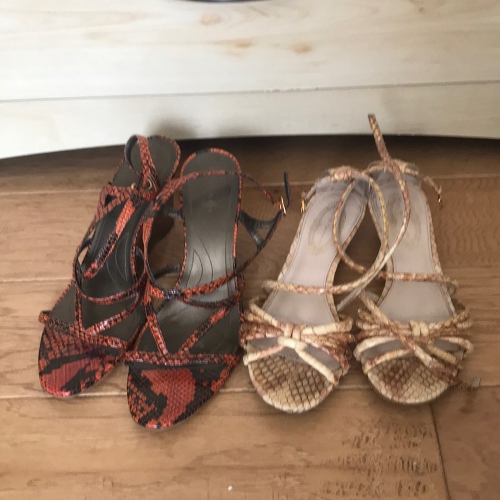 Eli’s Tahari Snakeprint Strappy Sandle Bundle